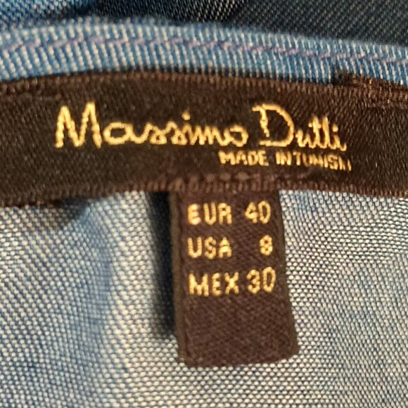 Massimo Dutti Blue Embroidered Top 8 V Neck Peasant Blouse - Picture 7 of 8